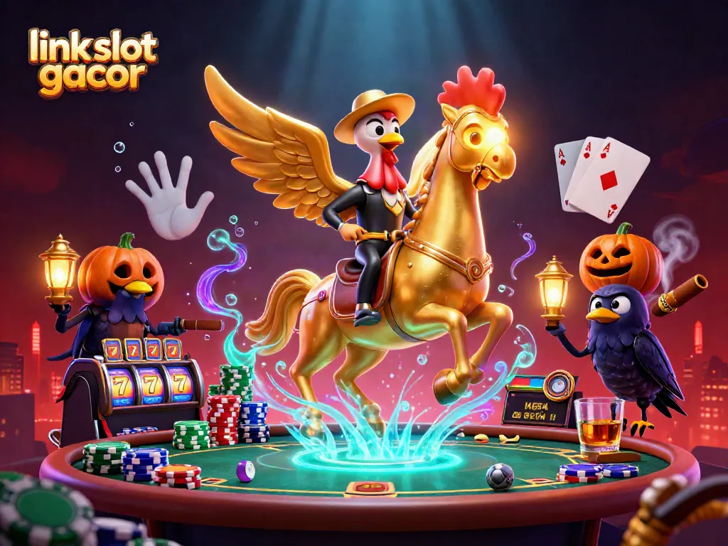 Experience thrilling wins at link slot gacor with vibrant characters amidst a dazzling casino atmosphere.