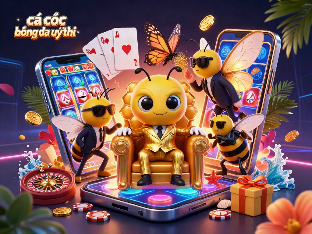 Cá cược bóng đá uy tín với hình ảnh độc đáo của bầy ong và các yếu tố casino sống động