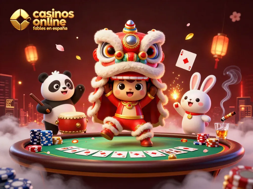 Jugando en casinos online fiables en España con una vibrante escena de celebración y emoción.