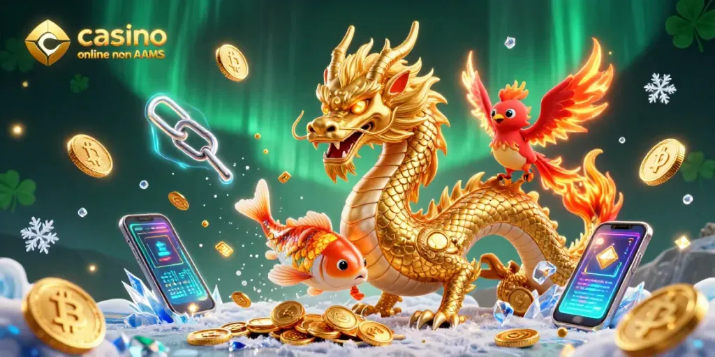 Gioca su casino online non AAMS con il drago d'oro, la fenice e il pesce fortunato.