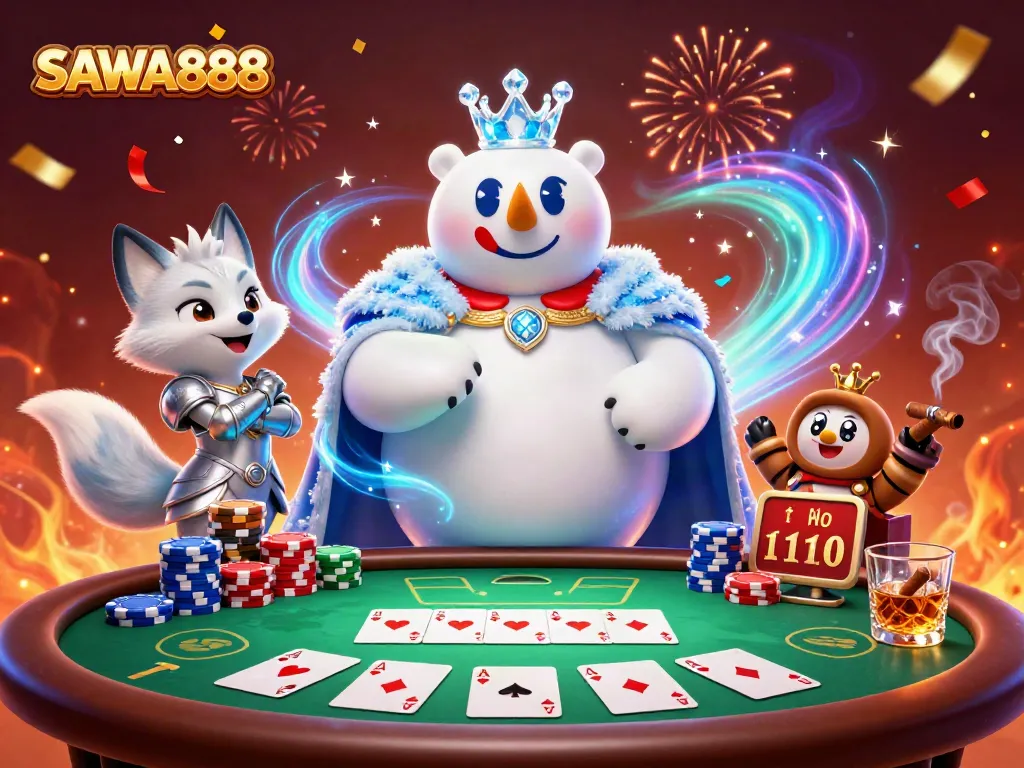 Experience thrilling poker action with SAWA888 in this vibrant casino scene.