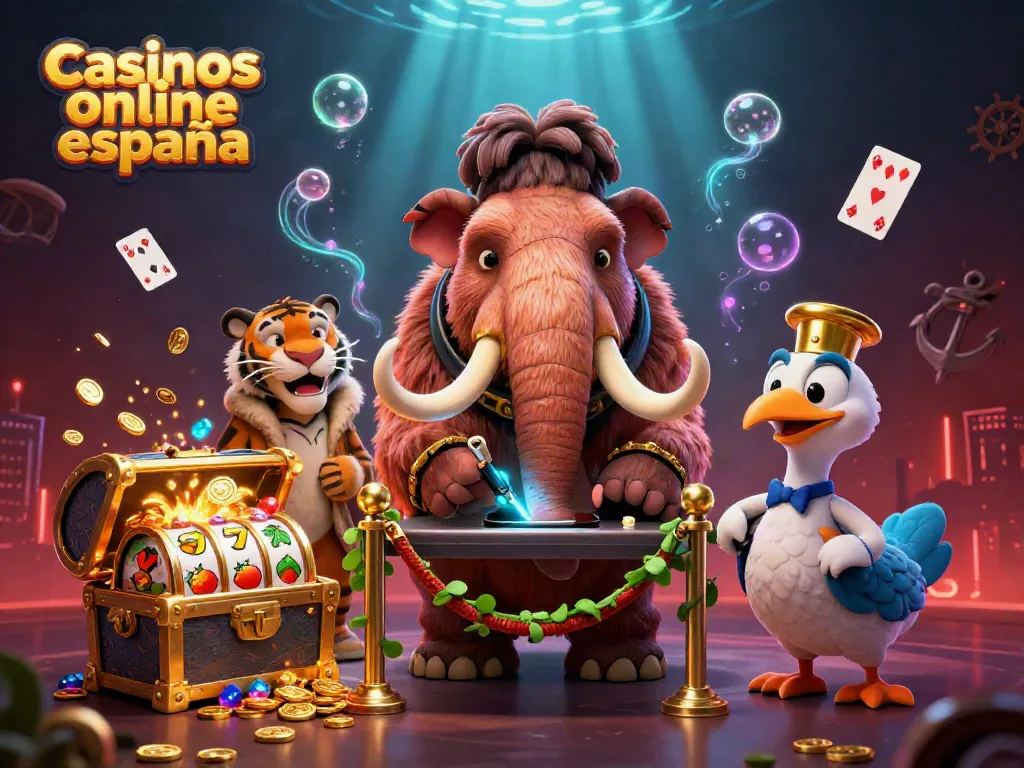 Juega en casinos online España con tus personajes favoritos en una escena colorida y vibrante.
